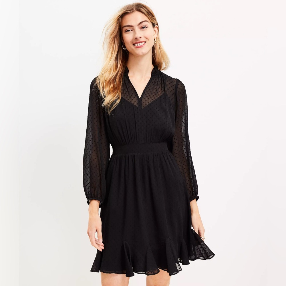 LOFT Clip Godet Dress